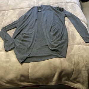 Ambiance Charcoal Gray Open-Front Women's Cardigan